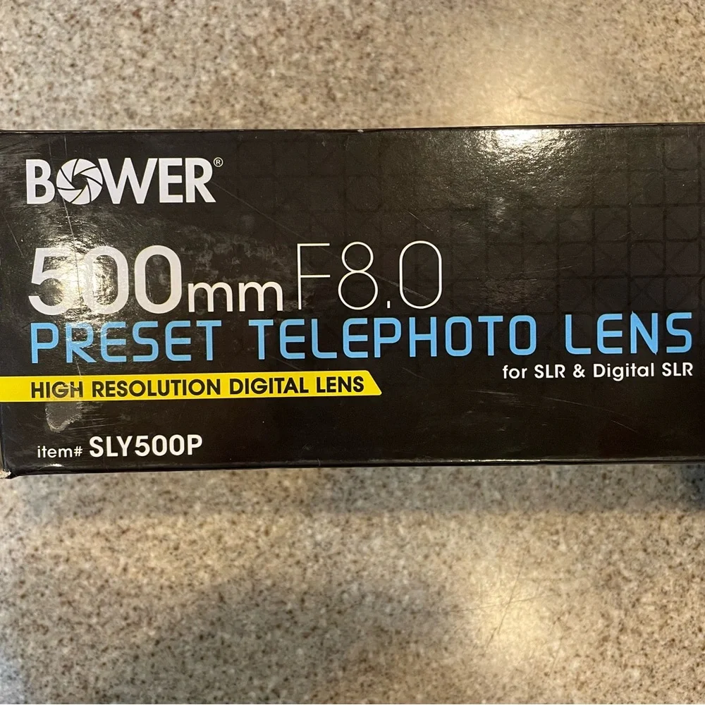 BOWER 500 mm F8.0 preset telephoto lens for SLR & Digital SLR high res digital